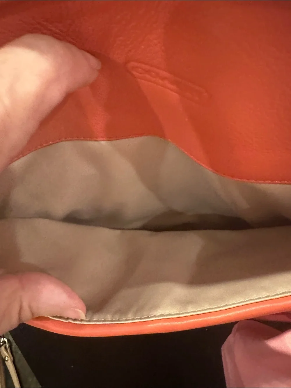 Coach #267 Taylor Alexis Coral-Orange Leather Tote Carryall
